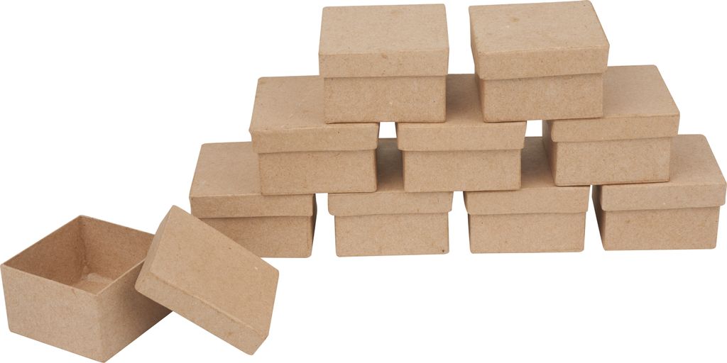 VBS XXL Pappschachteln "Quadrat", Natur, 6,5 x 6,5 x 3,8 Produktbild 