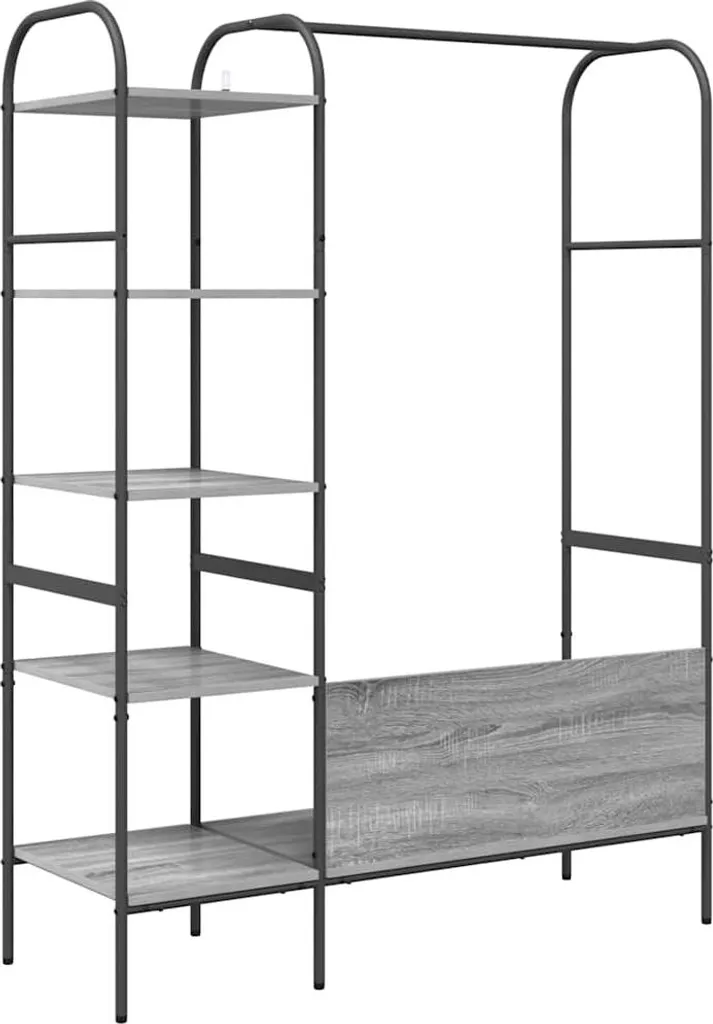 vidaXL Appendiabiti Grigio 120x44x160 cm con Ripiani - Salvaspazio Casa - 7