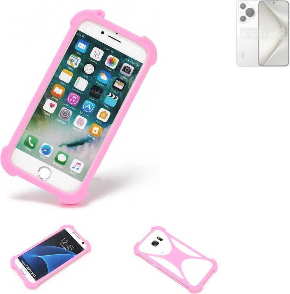 K-S-Trade Handy Hülle kompatibel mit Huawei Pura 70 Schutz Hülle Bumper Silikon Schutz Hülle Cover Case Silikoncase Silikonbumper TPU Softcase