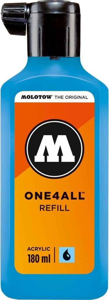 Nachfülltinte One4All für Permanentmarker 180ml schockblau mittel Packung mit 10 Stück