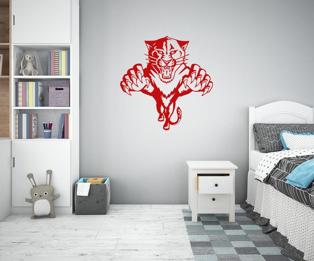 TIGER - Wandaufkleber Wandsticker aus Vinyl 60x65 cm Rot
