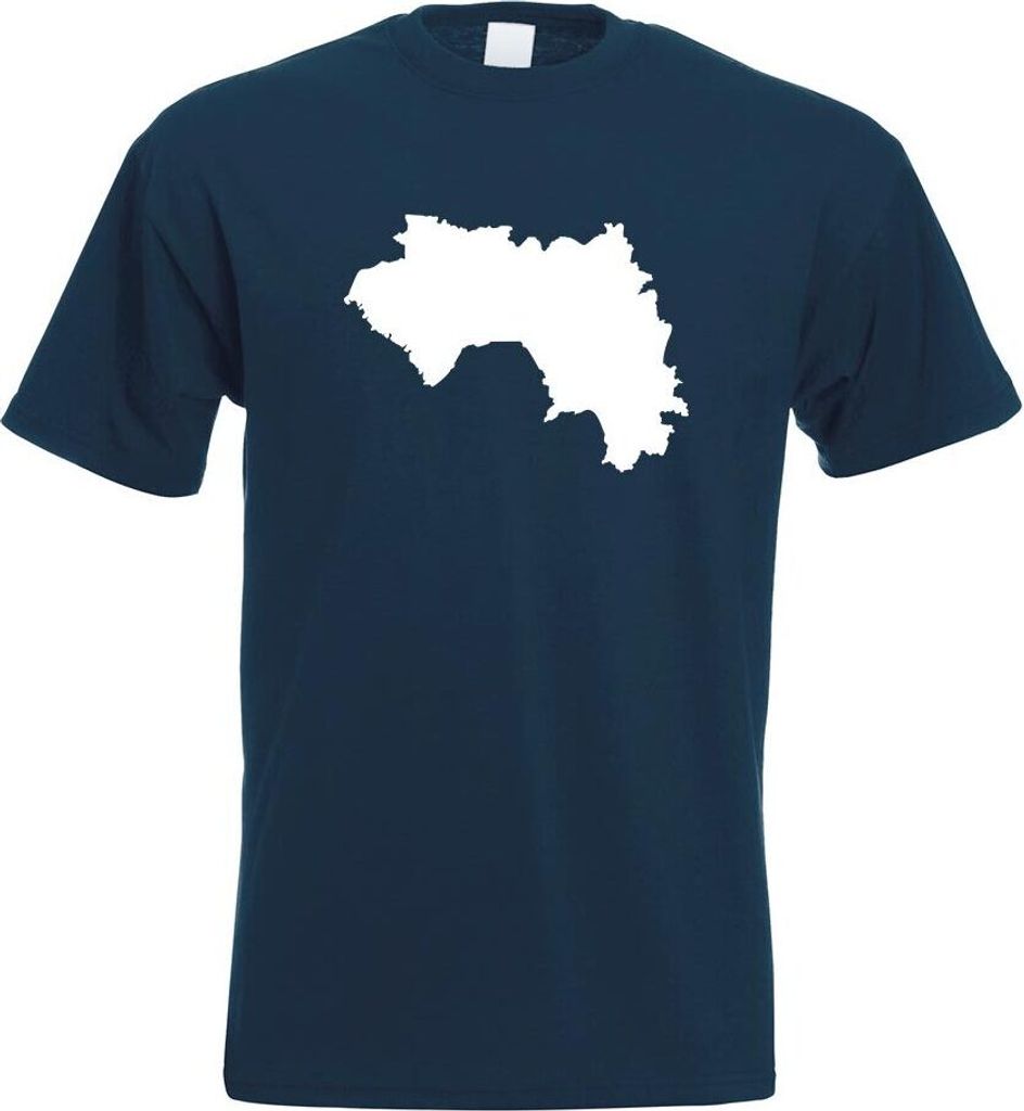 Kiwistar - T-Shirt - Navy - Guinea Umriss Kontur Herren Funshirt Bedruckt Design Sprüche Spruch Motive - mit Motiv Bedruckt - Funshirt Design - Sp...