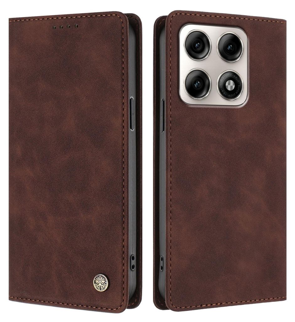 Coverup Classic Klapphülle - Motorola Edge 70 Pro Hülle - Braun