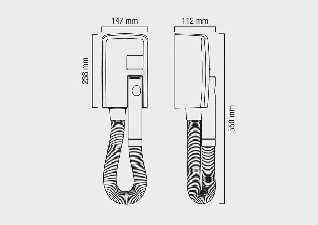 Sèche-Cheveux de Salle de Bain Valera Hotello Silver Fixation Murale