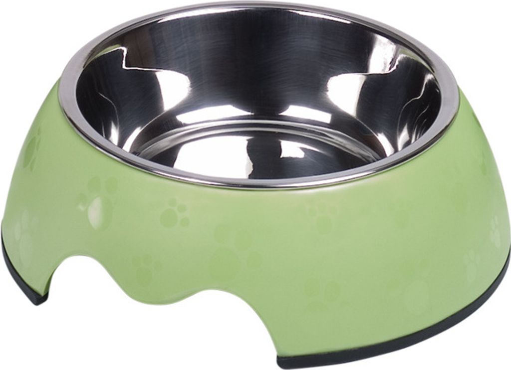 Nobby Melamin Napf "NOBLY PAW" hellgrün M: 17,5 x 6,5 cm, 350 ml, 73498-35