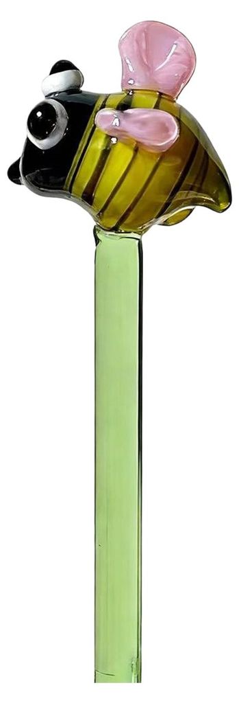 Handgefertigte Mini-Tierfigur aus Glas, Kunstkristall, kleiner Vogel, Schmetterling, Biene, Ornament mit Stiel, für die Tischdekoration zu Hause o...
