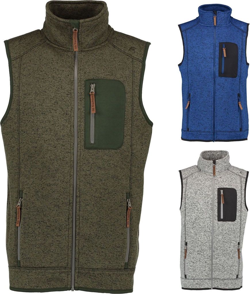 Herren Jagd Weste Fleeceweste Strickfleece Sweatweste, Größe:48/S, Farbe:Oliv