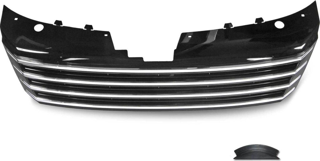 Kühlergrill Sportgrill Gitter Front Grill Schwarz Lack Chrom für VW Passat B7