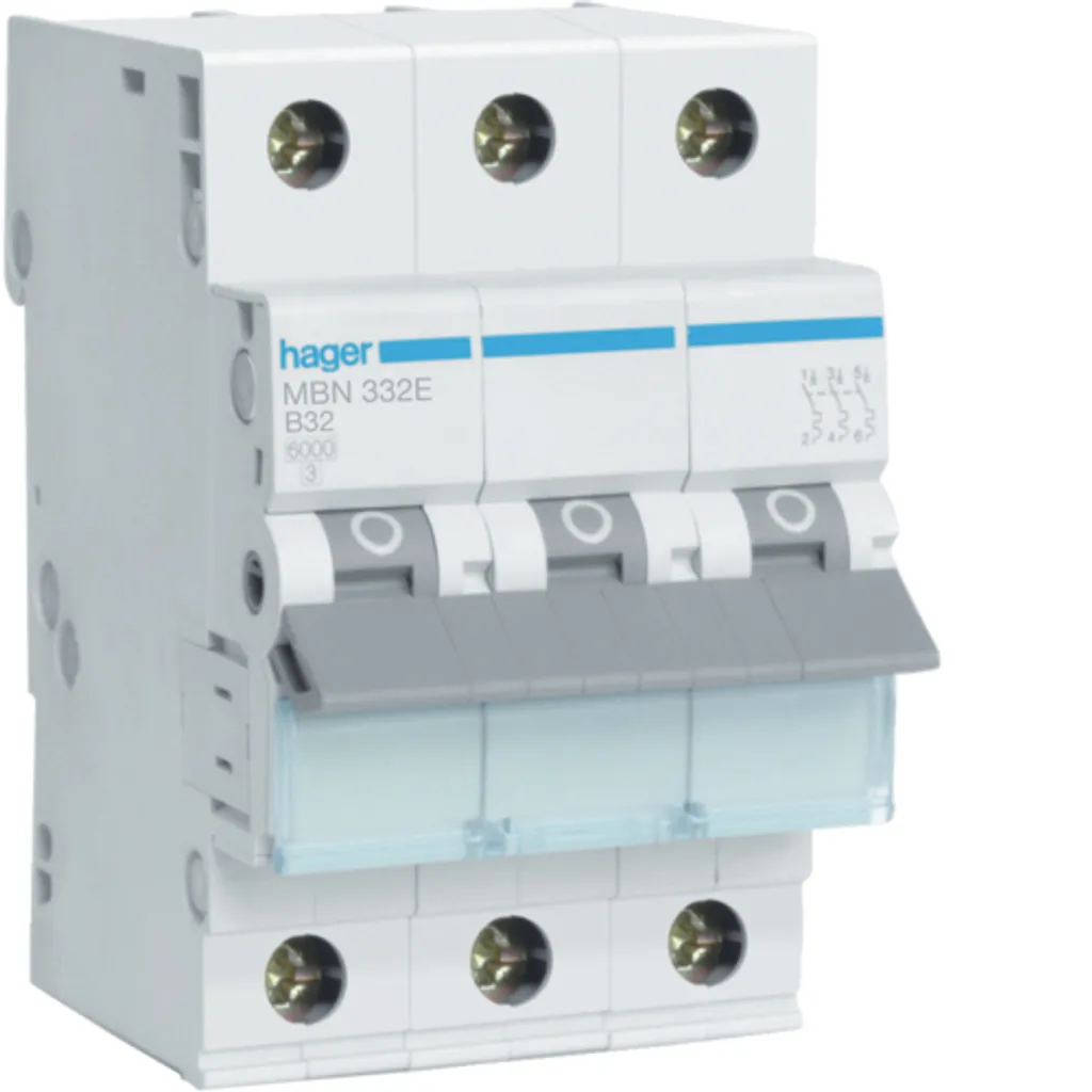Disjoncteur Divisionnaire Hager MBN332E 32A pour Tableau Électrique