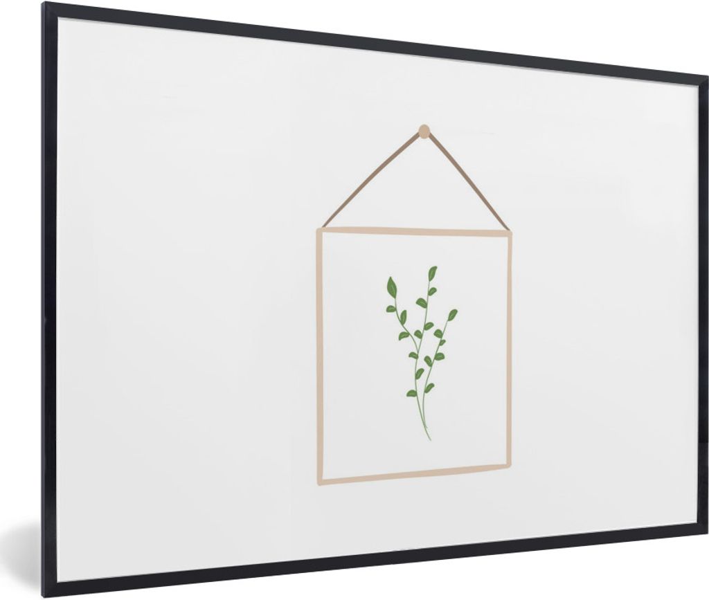 MuchoWow MuchoWow Gerahmtes Poster Blatt - Natürlich - Rahmen - Weiß 30x20 cm - Poster mit zchwarzem Bilderrahmen - Kunstdruck - Bild-Poster