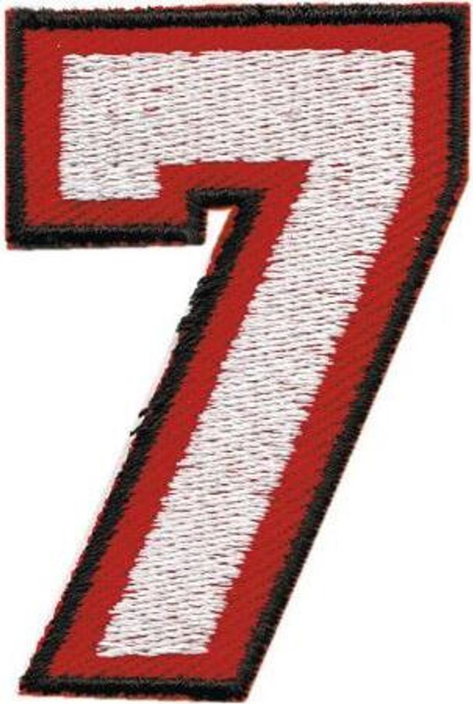 AUFNÄHER - ZAHL ZIFFER 7 (sieben) - Gr. ca. 4x6cm - 01906