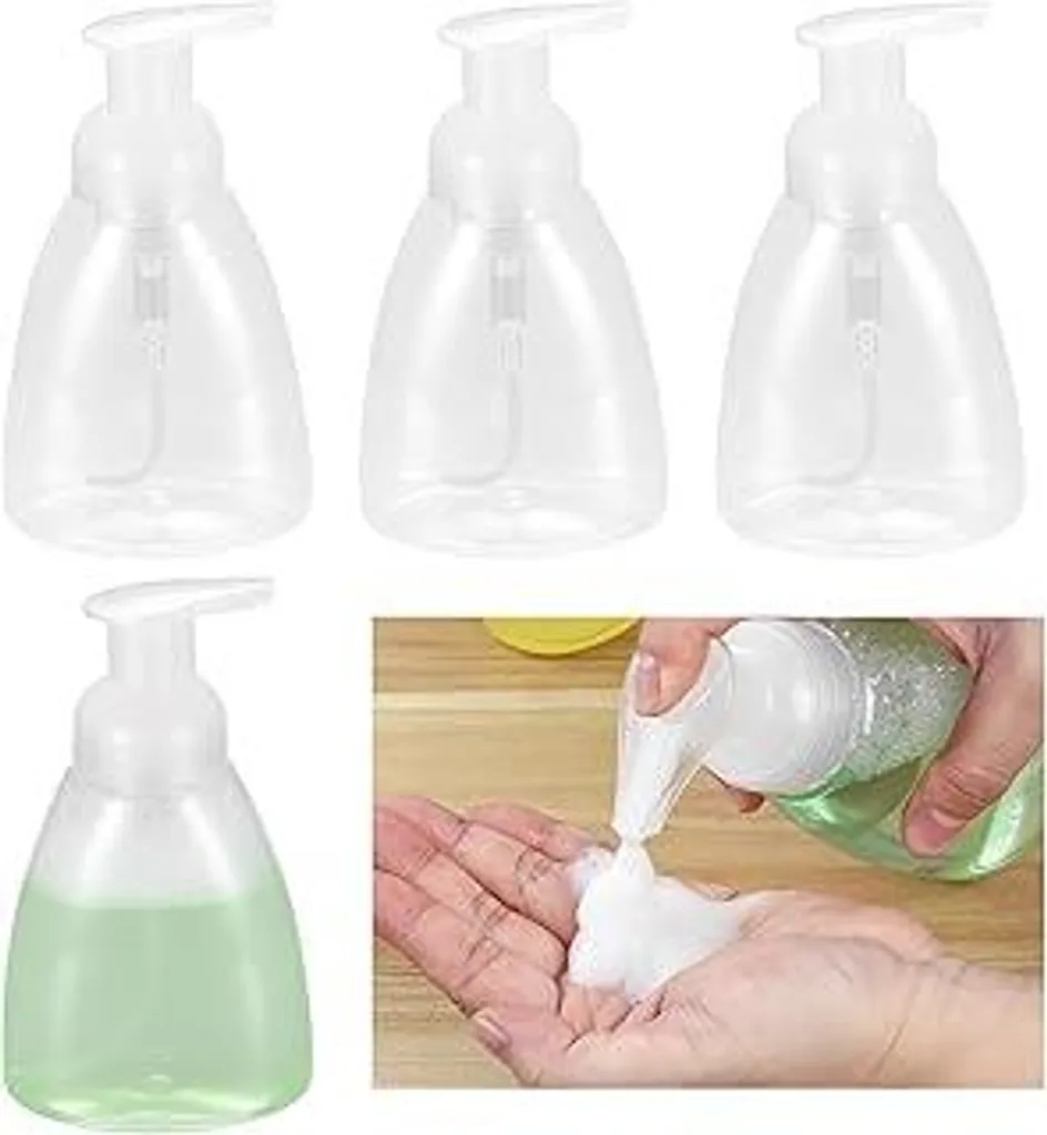 Dispenser Ricaricabili Schiuma 4 Pezzi: Risparmio e Igiene 350ml