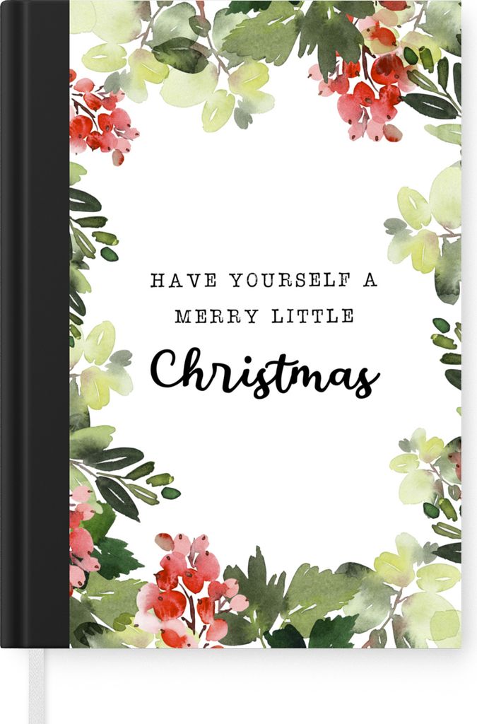 MuchoWow Notizbuch Tagebuch Haushaltsbuch Notebook A5 Weihnachten - Zitat - Aquarell - Notizblock - Notizheft - Notebook - Schreibblock - Papier
