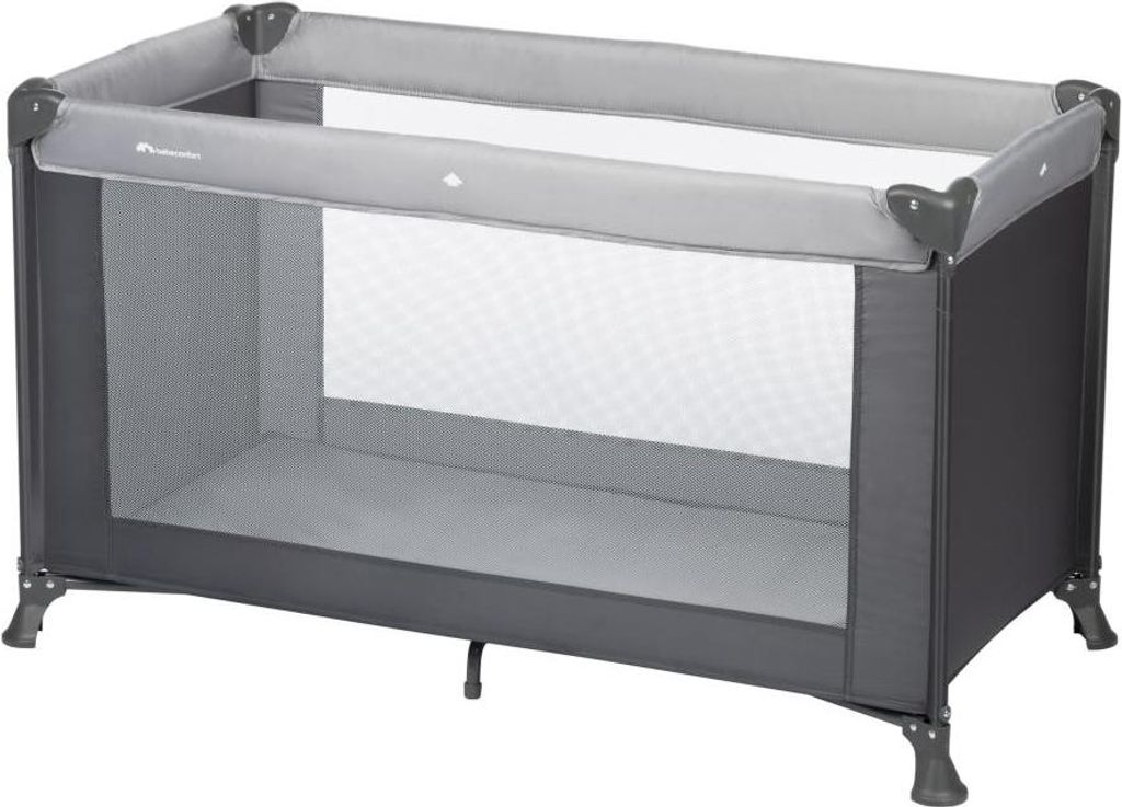 Bebeconfort Reisebett Soft Dreams, Zusammenklappbares Kinder-Reisebett inkl. Transporttasche, Höhenverstellbar und inkl. Matratze, Tinted Graphite