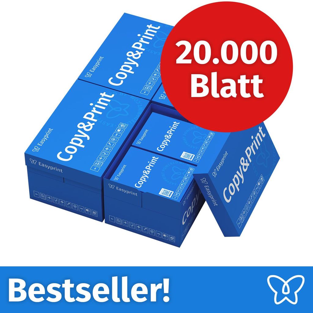 : Easyprint Druckerpapier Kopierpapier 20000 Blatt 40 x 500 Produktbild 