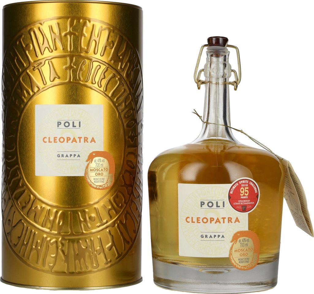 Poli Grappa Cleopatra Moscato Oro 40% Vol. 0,7l in Tinbox