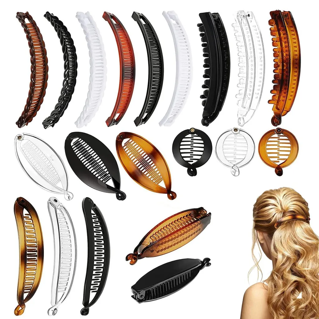 Pince Banane pour Tresse en Épi - Set de 20 Barrettes pour Femmes