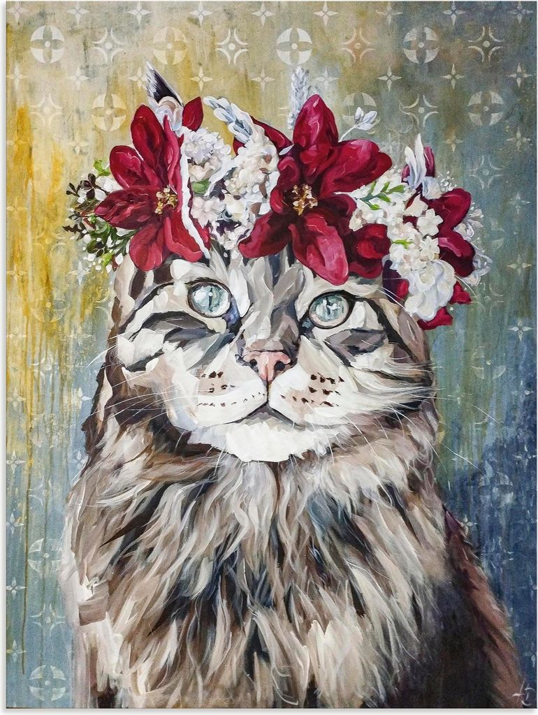 ARTland Wandbild Alu für Innen & Outdoor Frida Ein Blütenmeer im Gelbwald Größe: 30x40 cm