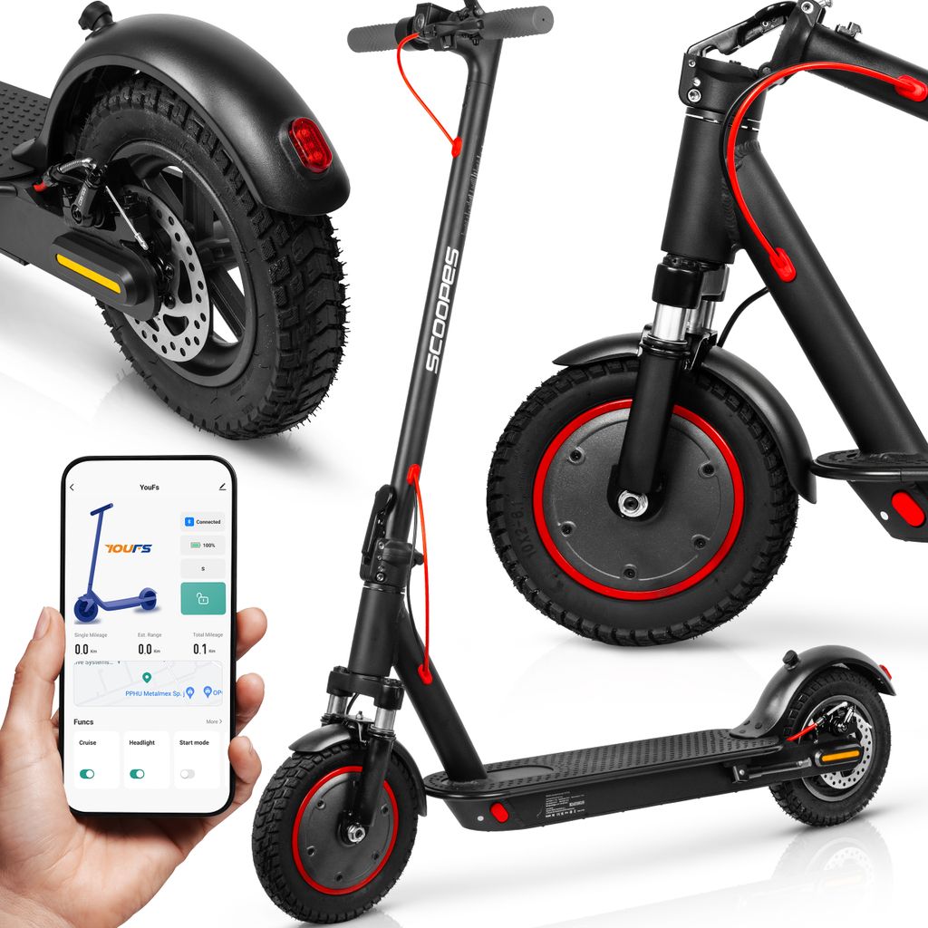 Scoopes E-Cruise E-Scooter 350W, 10Ah, 35km Reichweite, 10" Produktbild 
