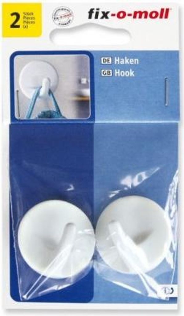 Crochet autocollant blanc rond 34 mm fix-o-moll Image du produit 
