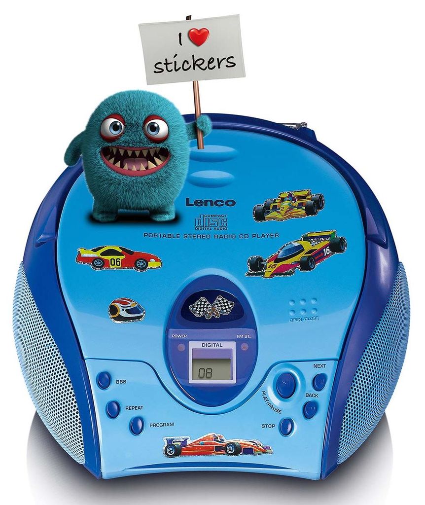 Lenco SCD-24BU kids - Tragbares FM-Radio mit CD-Player - Kopfhöreranschluß - Blau