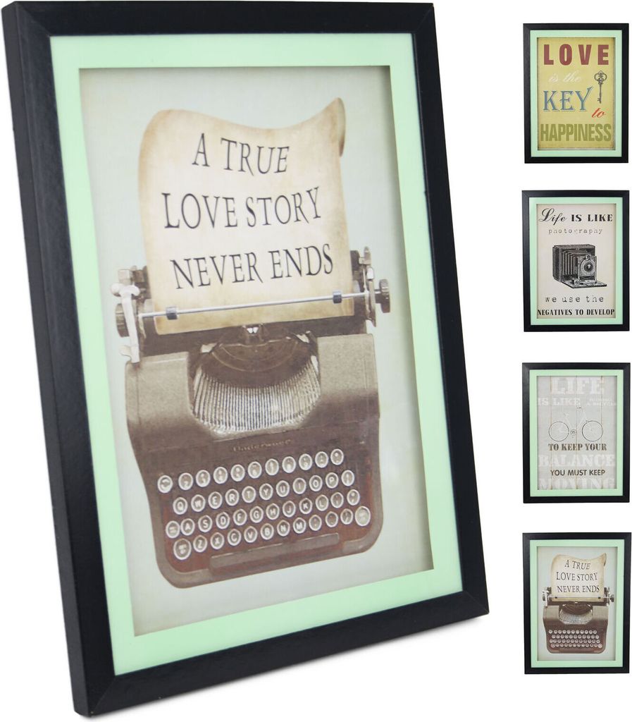 Typografie Bilderrahmen Wandbild Poster Sprüchen Deko Bild Retro - Motiv 3