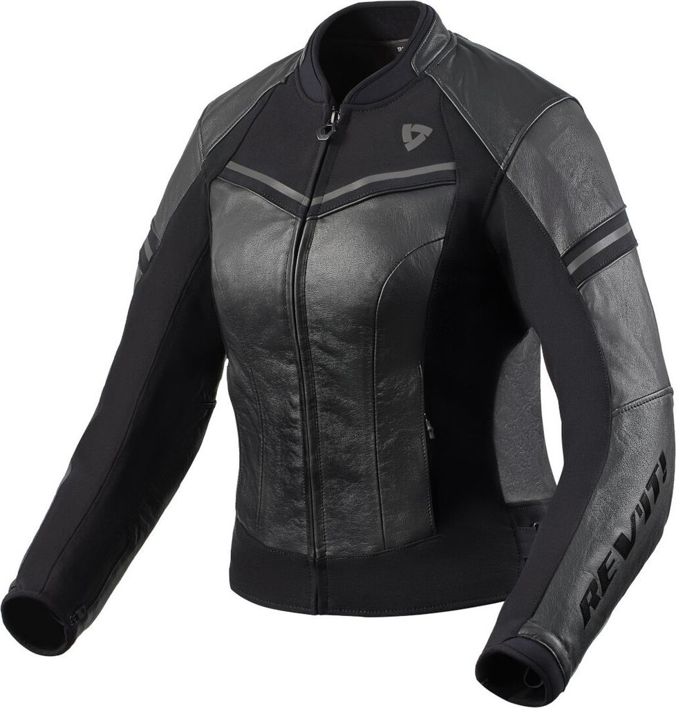 Revit Median Damen Motorrad Lederjacke, schwarz/anthrazit, 36