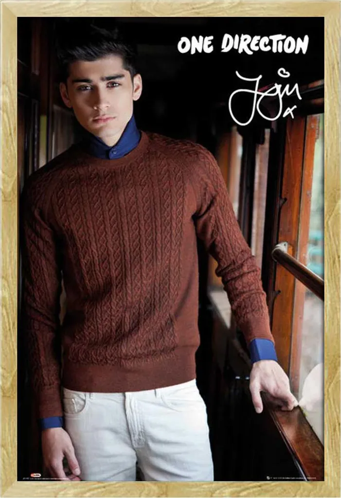 One Direction - Poster - Zayn Ritratto + cornice rimovibile, Shinsuke® Maxi MDF faggio, vetro acrilico