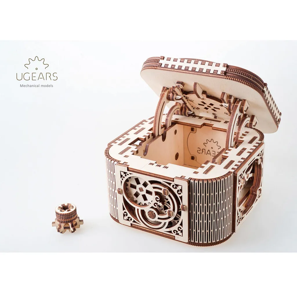 Coffre au Trésor Puzzle 3D en Bois avec Serrure à Code Mécanique - 17