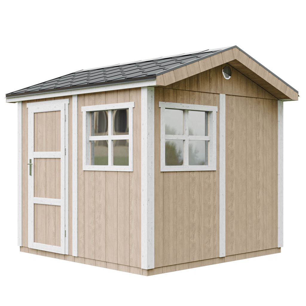 Gartenhaus 5,9 m² - H252x250x294 cm - Timbela M913-TERRA BROWN