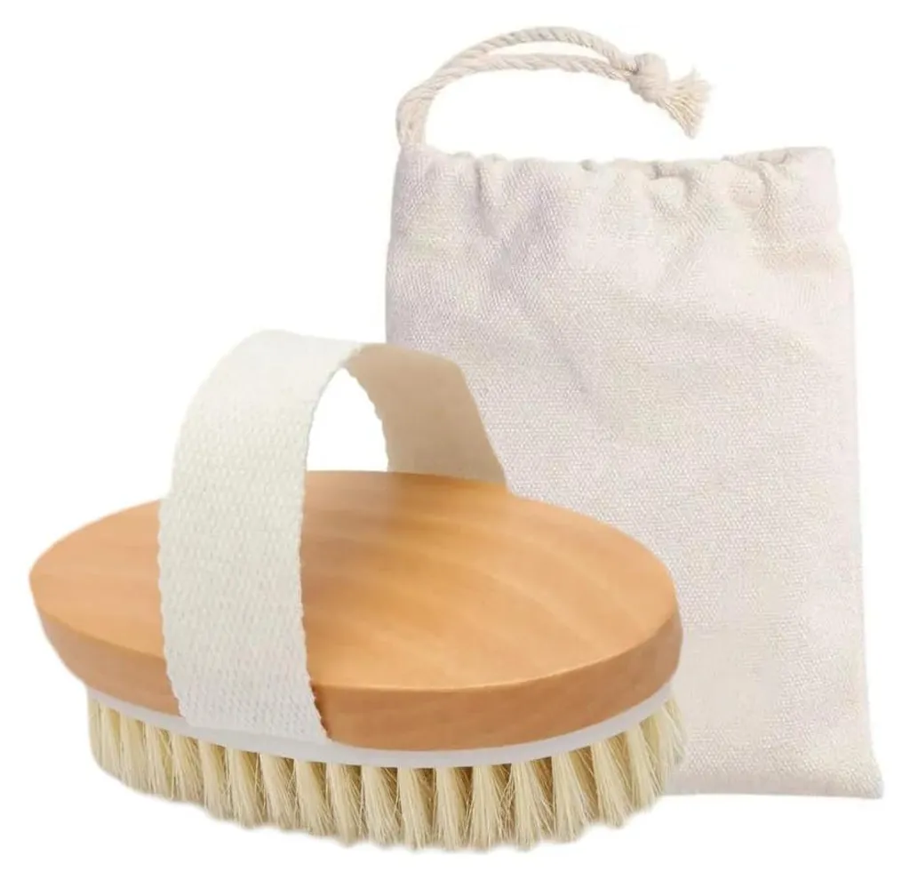 Brosse corps poils de sanglier pour exfolier et éliminer peaux mortes
