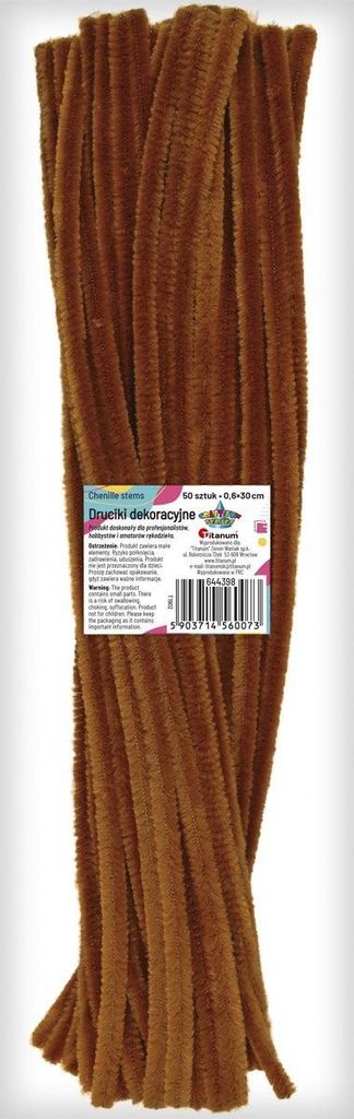 Dekorative Drahtschere braun 0,6x30 cm 50 Stück Titanum