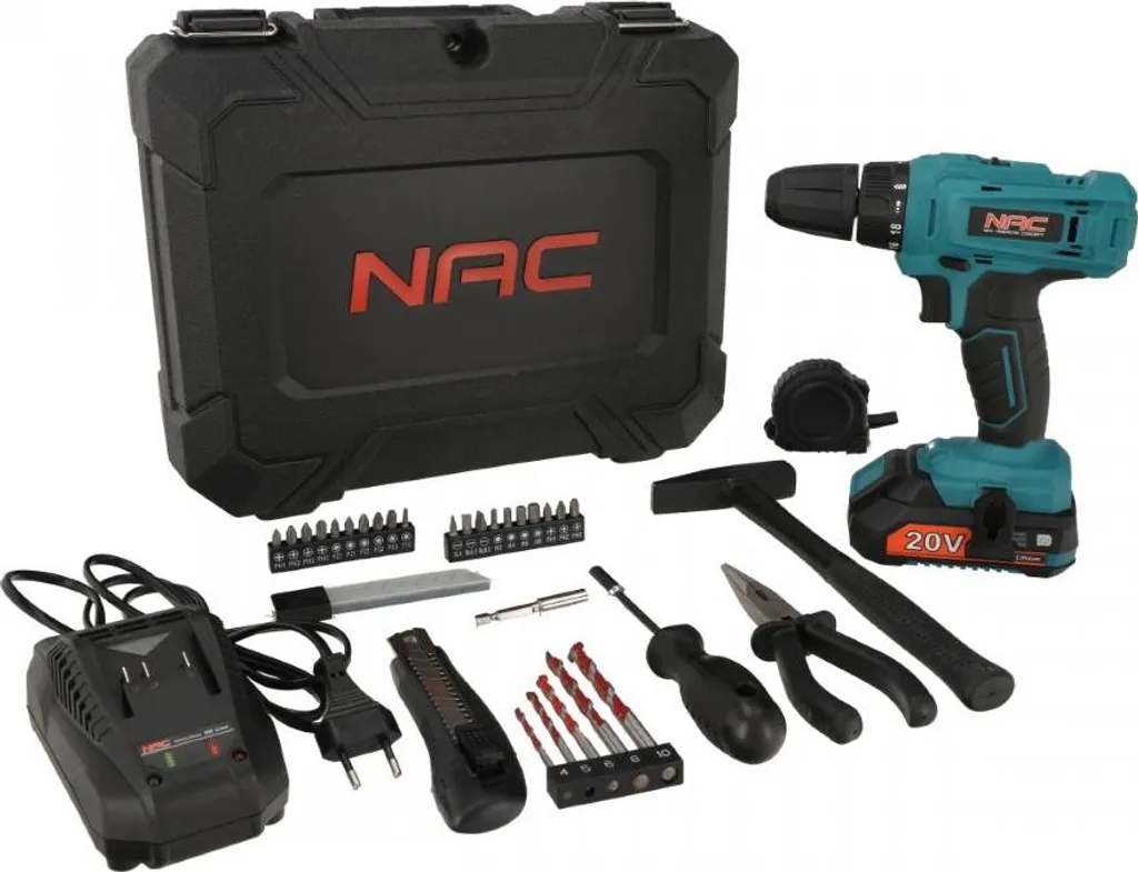 Avvitatore Nac 20V 1X2.0Ah con kit di utensili
