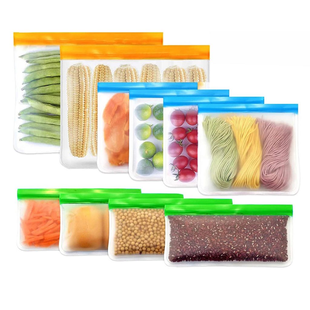 10 Stück Sandwich Tasche Wiederverwendbare Food Grade aus PEVA, Gefrierbeutel für Obst, Gemüse, Fleisch, Snack, Milch und Brot,(Stil:Stil2;)