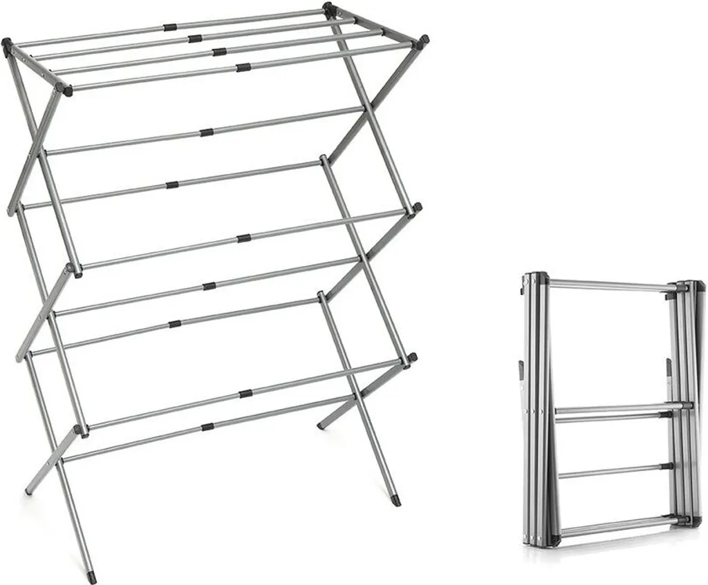 Étendoir à linge extensible 3 niveaux de hauteur en métal robuste - 8