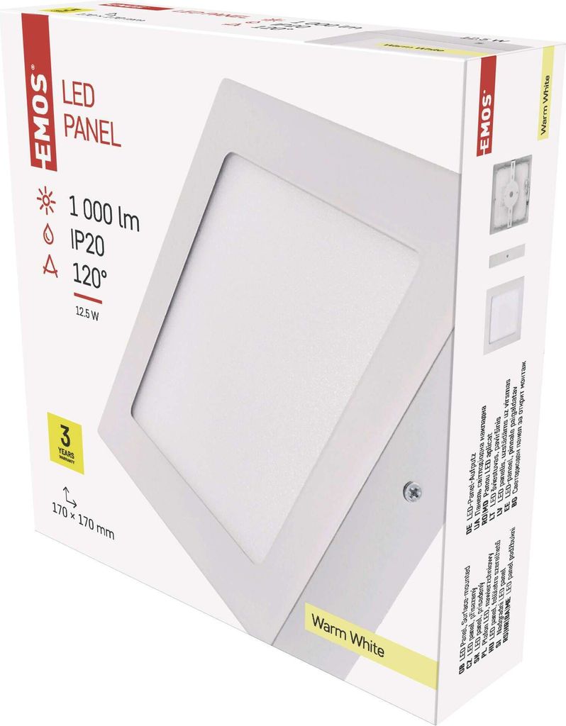 EMOS LED svítidlo PROFI bílé, 17 x 17 cm, | Kaufland.cz
