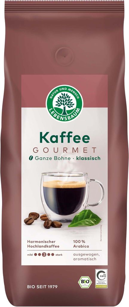 Lebensbaum Gourmet Kaffee klassisch, ganze Bohnen 1kg Produktbild 