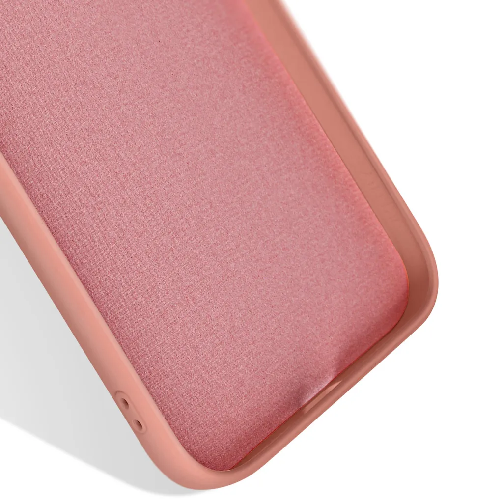 iPhone 13 Custodia in Silicone Trasparente Rosa