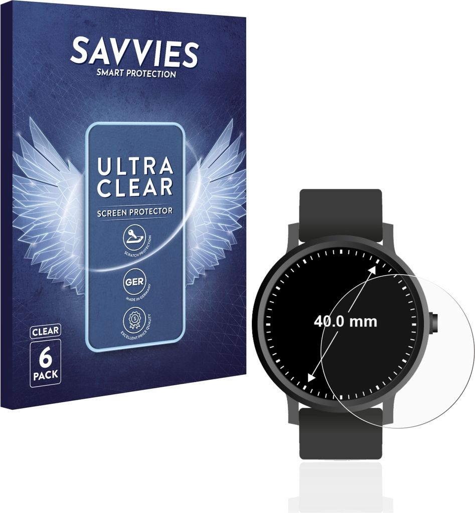 6x Für Armbanduhren (Kreisrund, ø: 40 mm) Schutzfolie Produktbild 