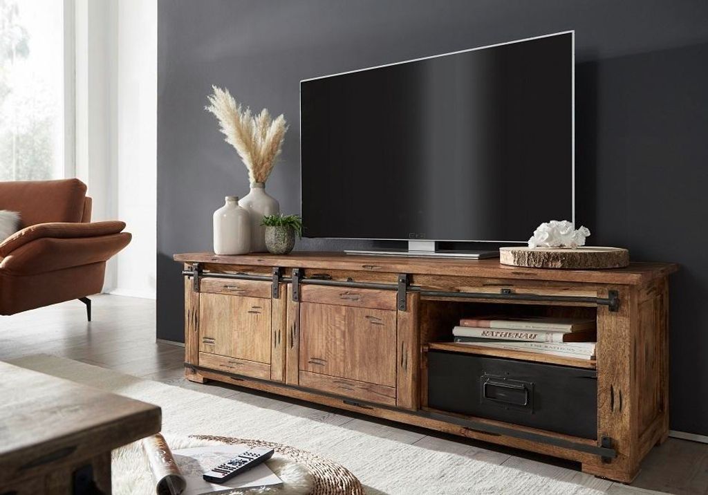 TV Board 160x50cm 'Railroad' Mango & Eisen