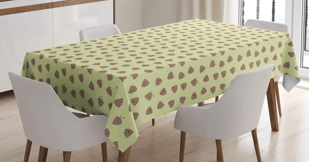 Tovaglia Emoji Cacca ABAKUHAUS 140x200cm - Antimacchia e Lavabile