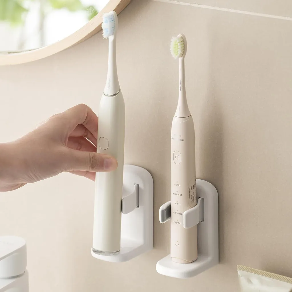Porte-brosse à dents électrique mural anti-humidité lot de 2 sans trou