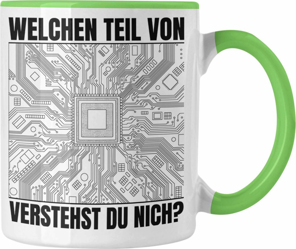 Trendation - Elektroniker Tasse Geschenk Welchen Teil Von Verstehst Du Nicht Elektrotechnik Männer Spruch (Grün)