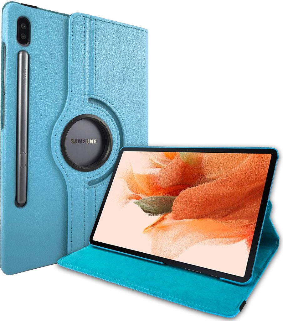 Case für Samsung Tab S7+ Plus Tab S T970 T975 S7 FE SM-T730 Schutzhülle Tasche mit Standfunktion und Auto Sleep/Wake Funktion Hellblau