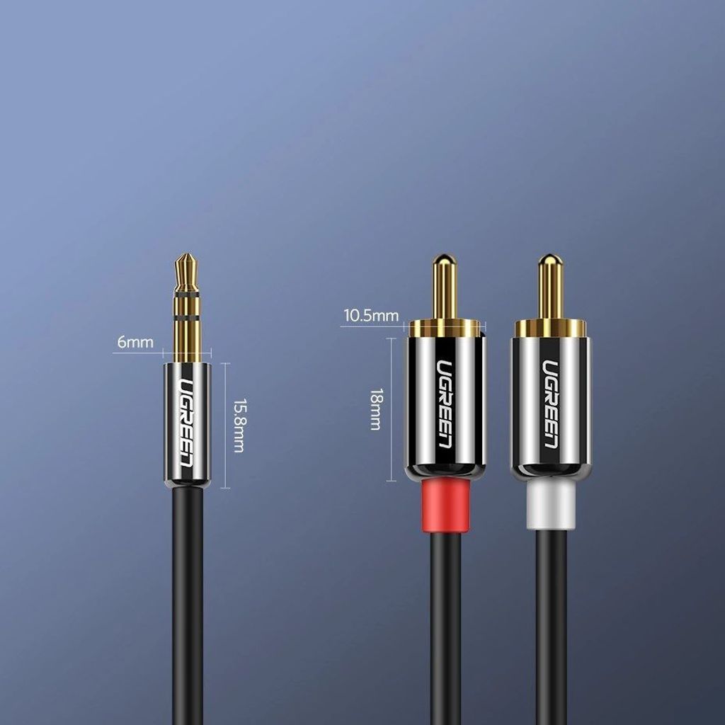 Ugreen AV116 Audio Kabel 3,5 mm Klinke auf 2RCA, 2m, Produktbild 3