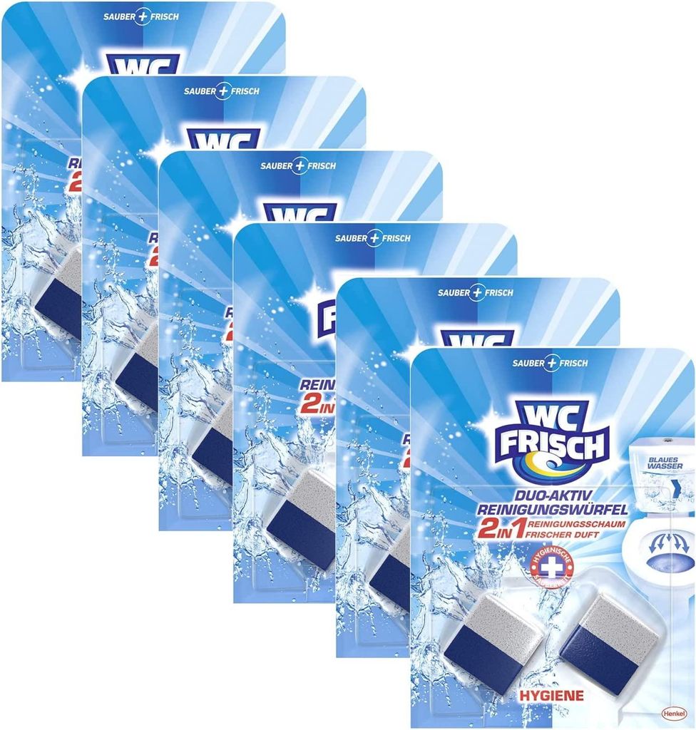 WC FRISCH Duo Aktiv Reinigungswürfel für Wasserkästen, 6x 100 g
