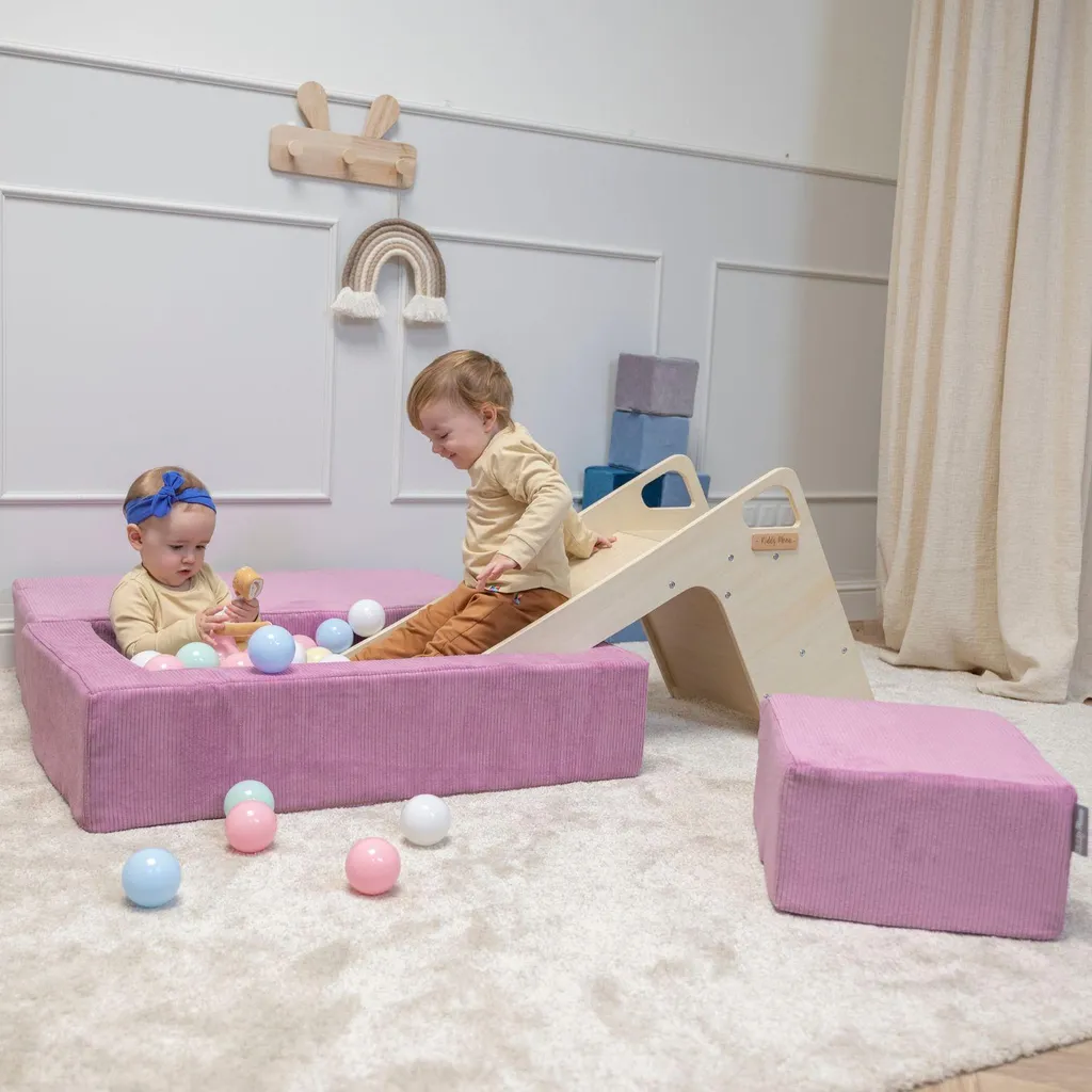 KiddyMoon Divano per Bambini in Schiuma Blu Scuro - Morbido e Versatile - 6