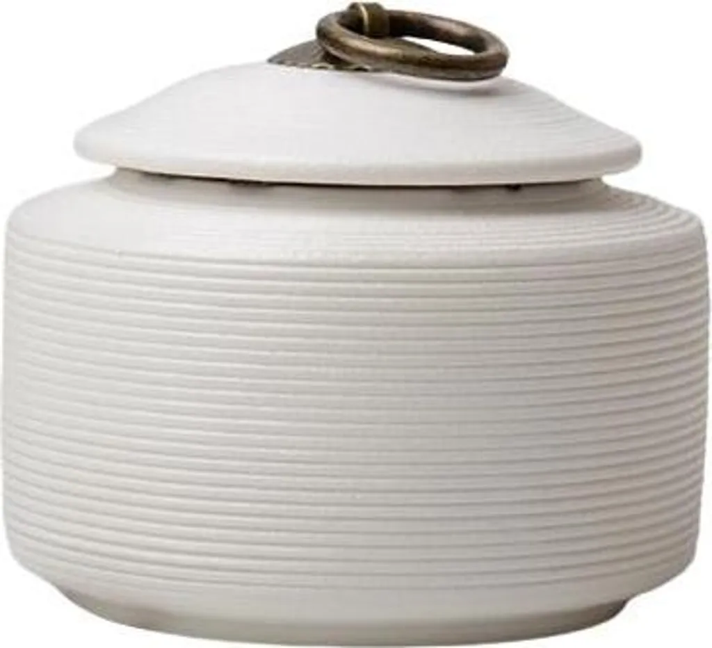 Mini Urne Cinéraire 330ml en Céramique Blanche - Modèle Luxe Artisanale