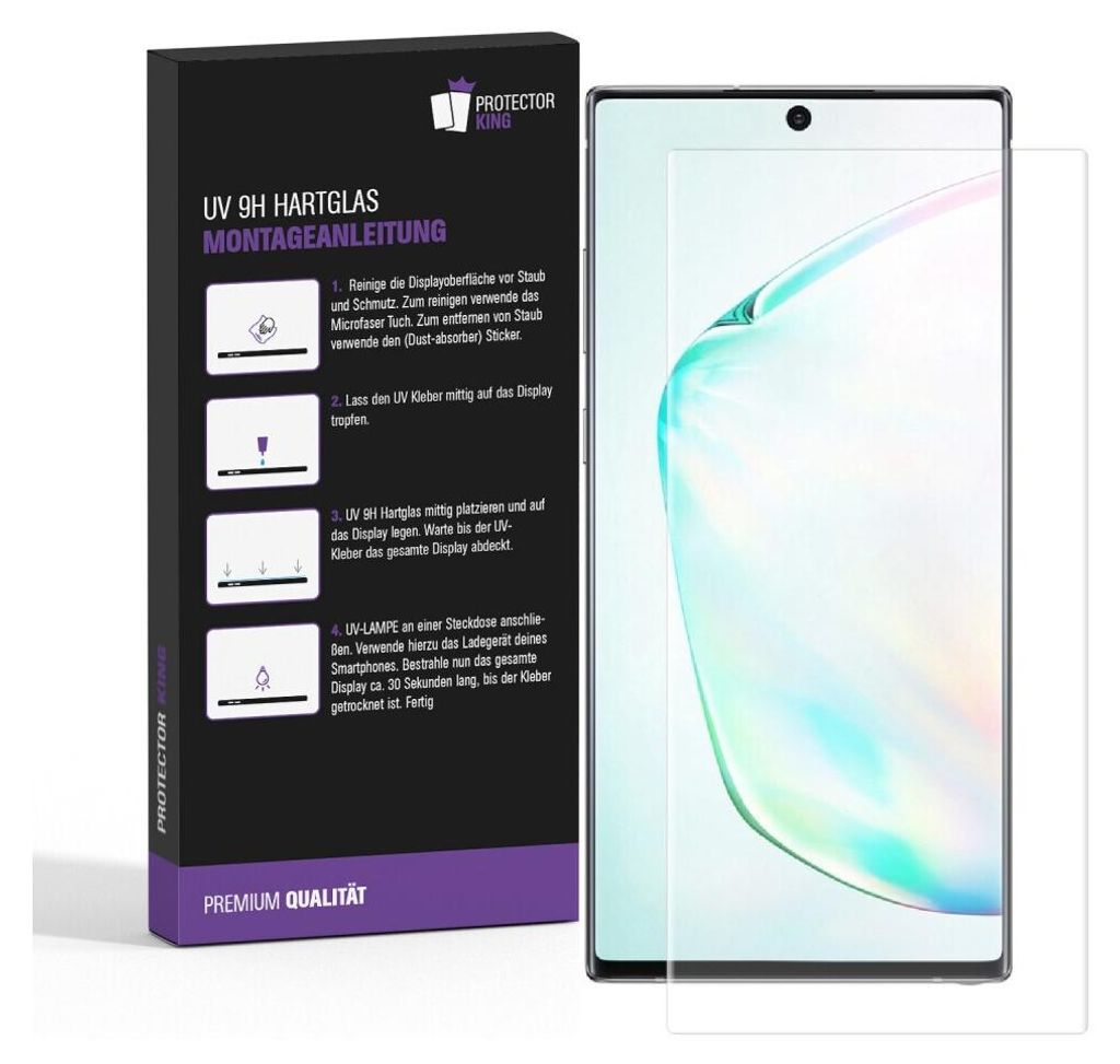 1x 9H Hartglas für Samsung Galaxy Note 10 FULL CURVED UV Produktbild 