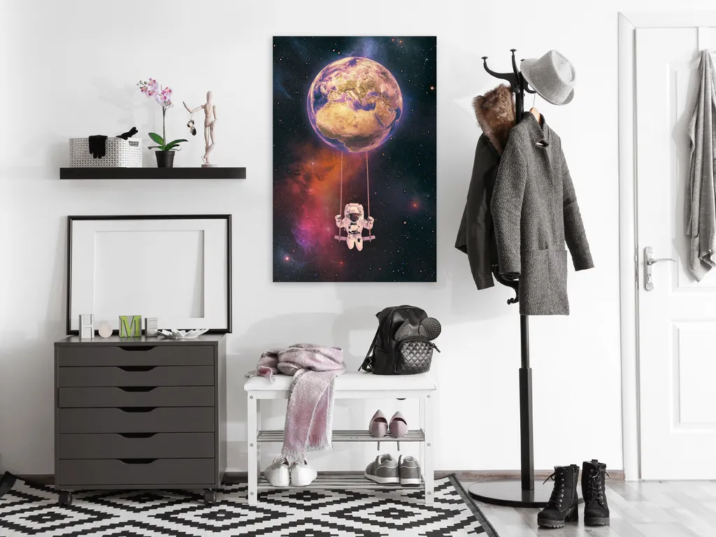 Quadro in tessuto non tessuto - Altalena spaziale (1 parte) verticale 40x60 cm Per bambini n-C-0271-b-a - 2